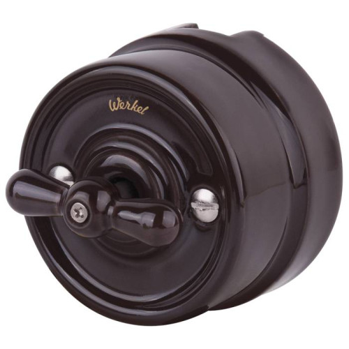 Выключатель Werkel W5620014/ Выключатель на 4 положения двухклавишный (коричневый) Ретро