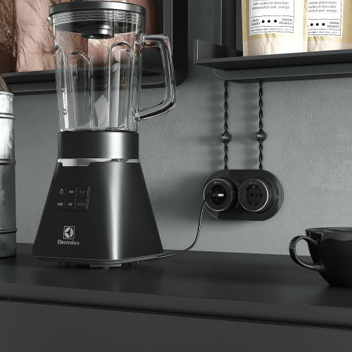 Розетка Werkel W5871051/ Розетка с заземлением Vintage (черный матовый/хром)