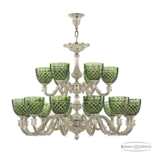 Подвесная люстра Bohemia Florence 71101/12+6/300/2d NW P1 U Clear-Green/H-1J