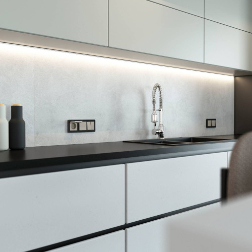 Выключатель Werkel W1223004/ Перекрестный выключатель двухклавишный (дымчатый)