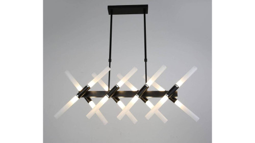 Люстра на штанге Lumina Deco Alford LDP 6036-16 BK