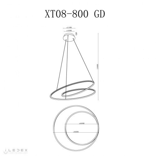 Подвесная люстра ILedex Axis XT08-D800 GD