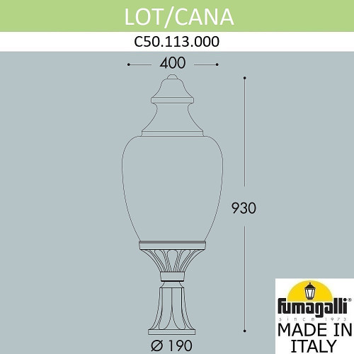 Уличный наземный светильник Fumagalli Cana C50.113.000.AYE27