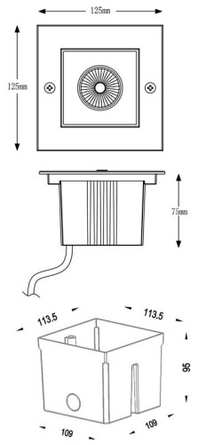 Уличный встраиваемый Deko-Light Square COB 730209