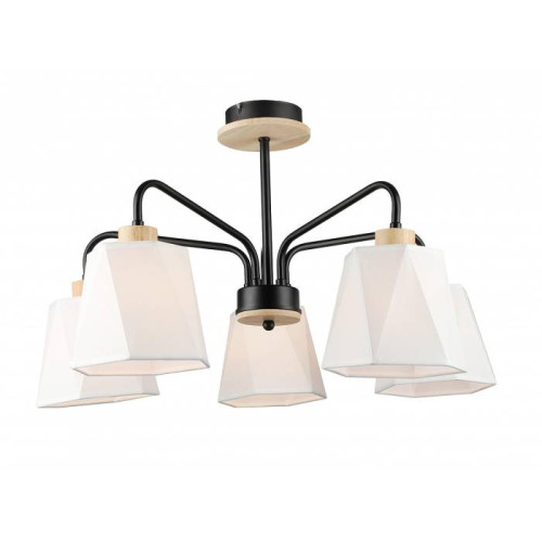 Люстра потолочная 5*Е27 MD.5714-5-S-BK+WOOD