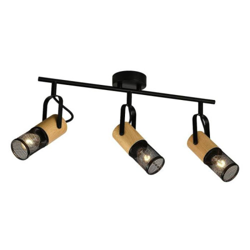 Спот настенно-потолочный E14 3*40W черный+светлое дерево SP.045-63-18