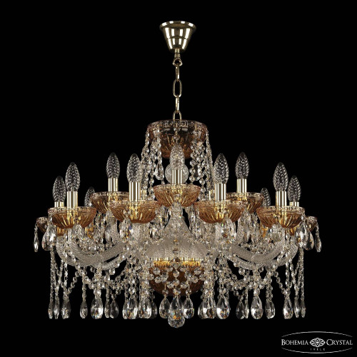 Подвесная люстра Bohemia 5413 5413/10+5/240 G Amber/M-1G