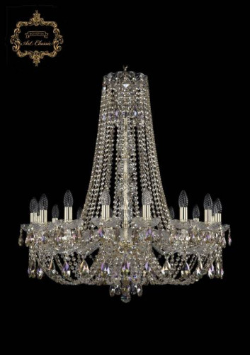 Подвесная хрустальная люстра 11.21 Art Classic 11.21.16.300.h-91.Gd.Sp.R801