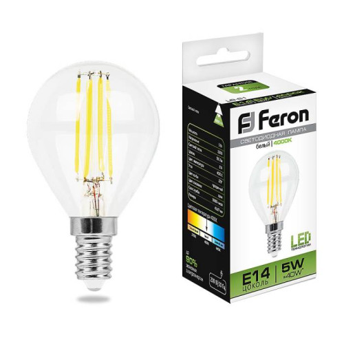 Светодиодные лампочки Feron 25579 (E14)  (5Вт)  (4000K) 