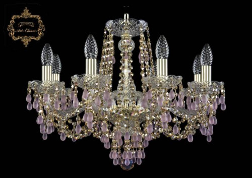 Подвесная хрустальная люстра 11.24 Art Classic 11.24.8.200.Gd.V7010.R777