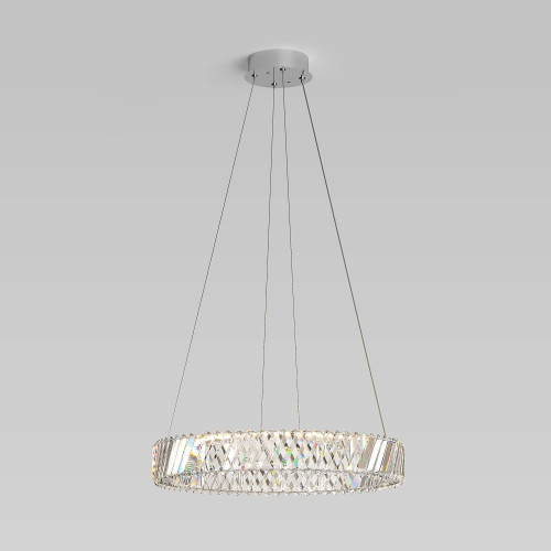 Подвесная люстра Eurosvet Solis 101004 LED никель хрусталь Strotskis