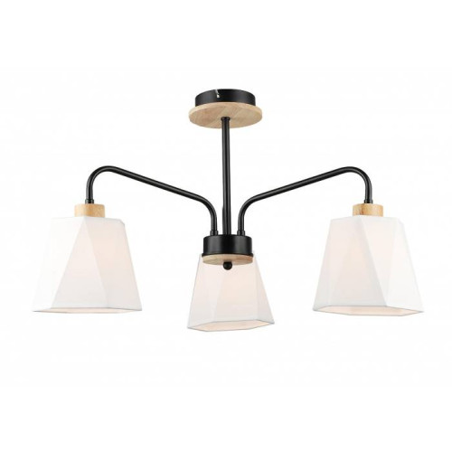 Люстра потолочная 3*Е27 MD.5714-3-S-BK+WOOD