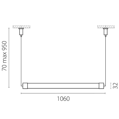 Комплект подвесного гориз крепежа двойной Profiled круглого силикон профиля 4428хх с PVC трубкой Lightstar Profiled 442893